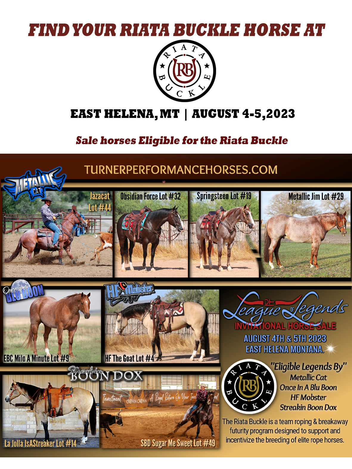 Event Ad for Turner Performance Horse Sale