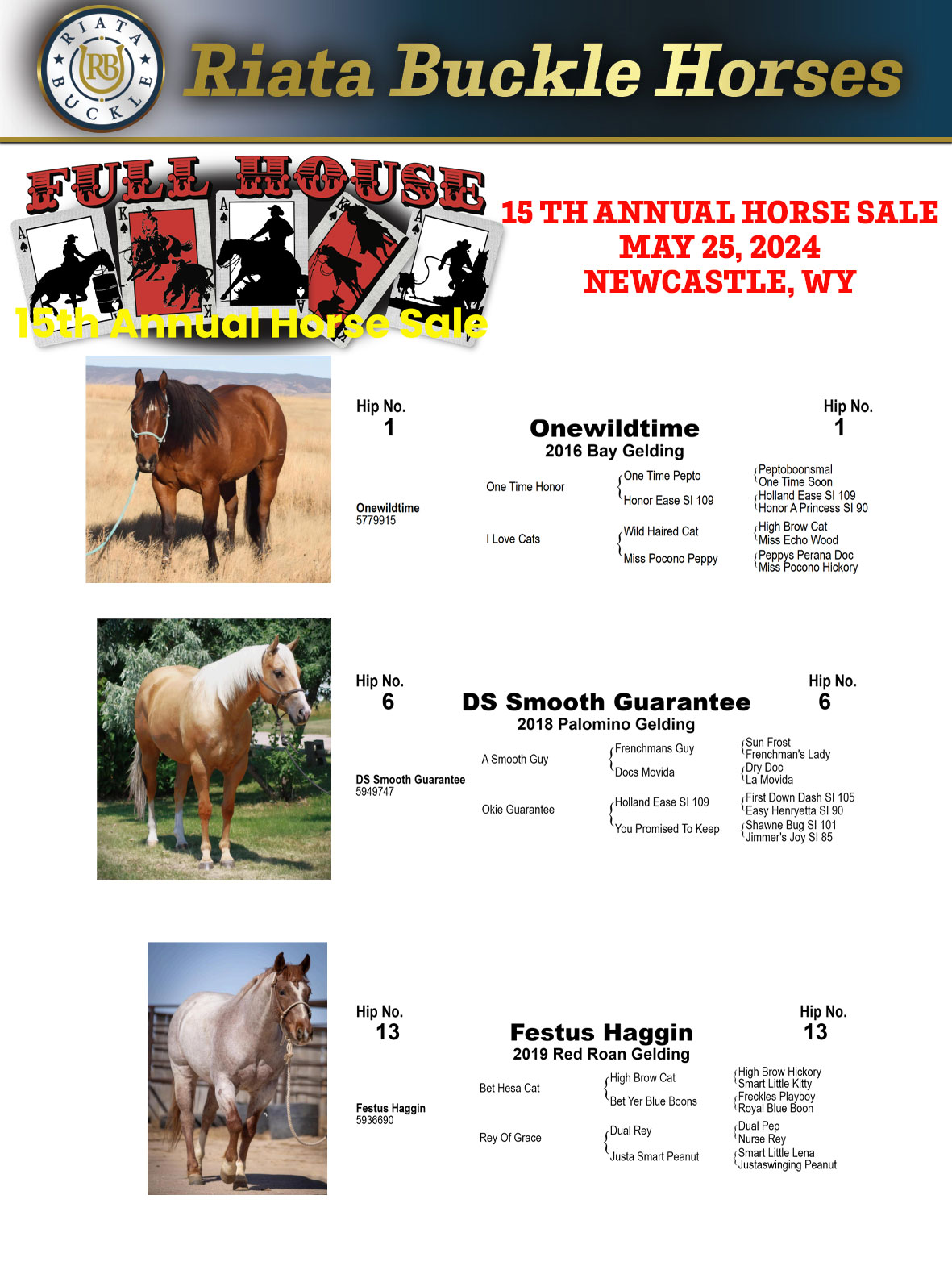 Event Ad for Full House 15th Horse Sale
