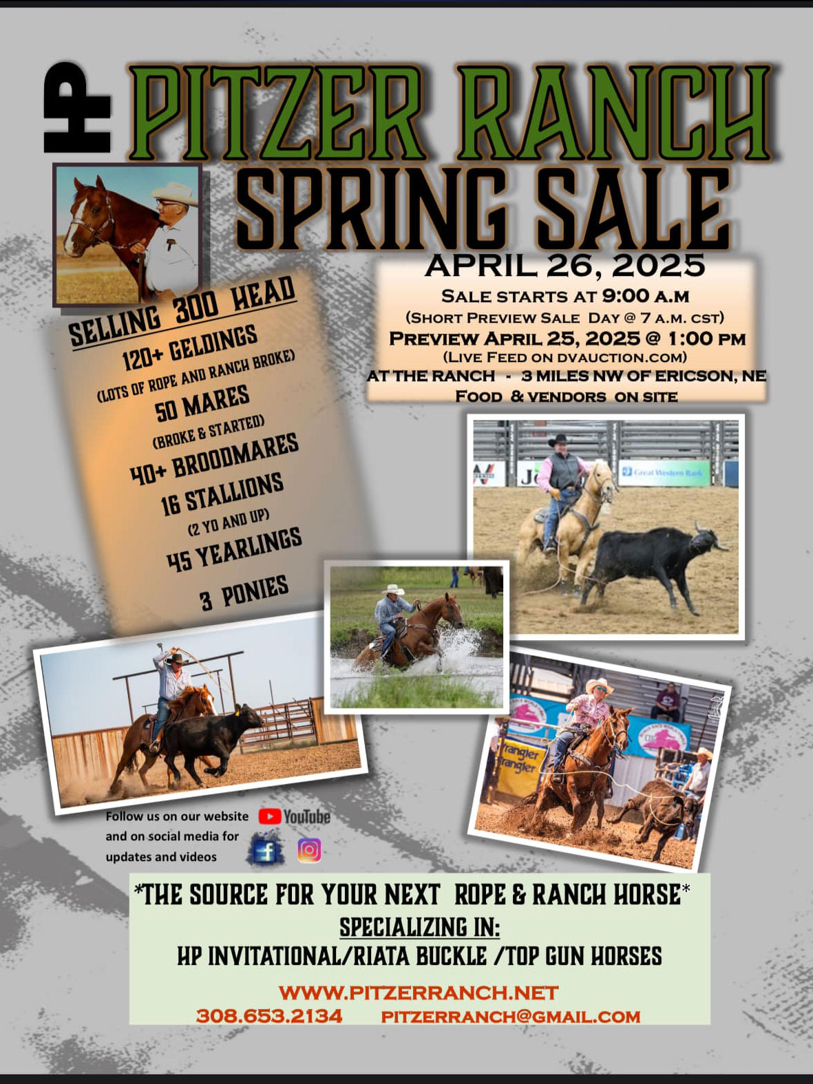 Event Ad for Pitzer Ranch 2025 Spring Sale