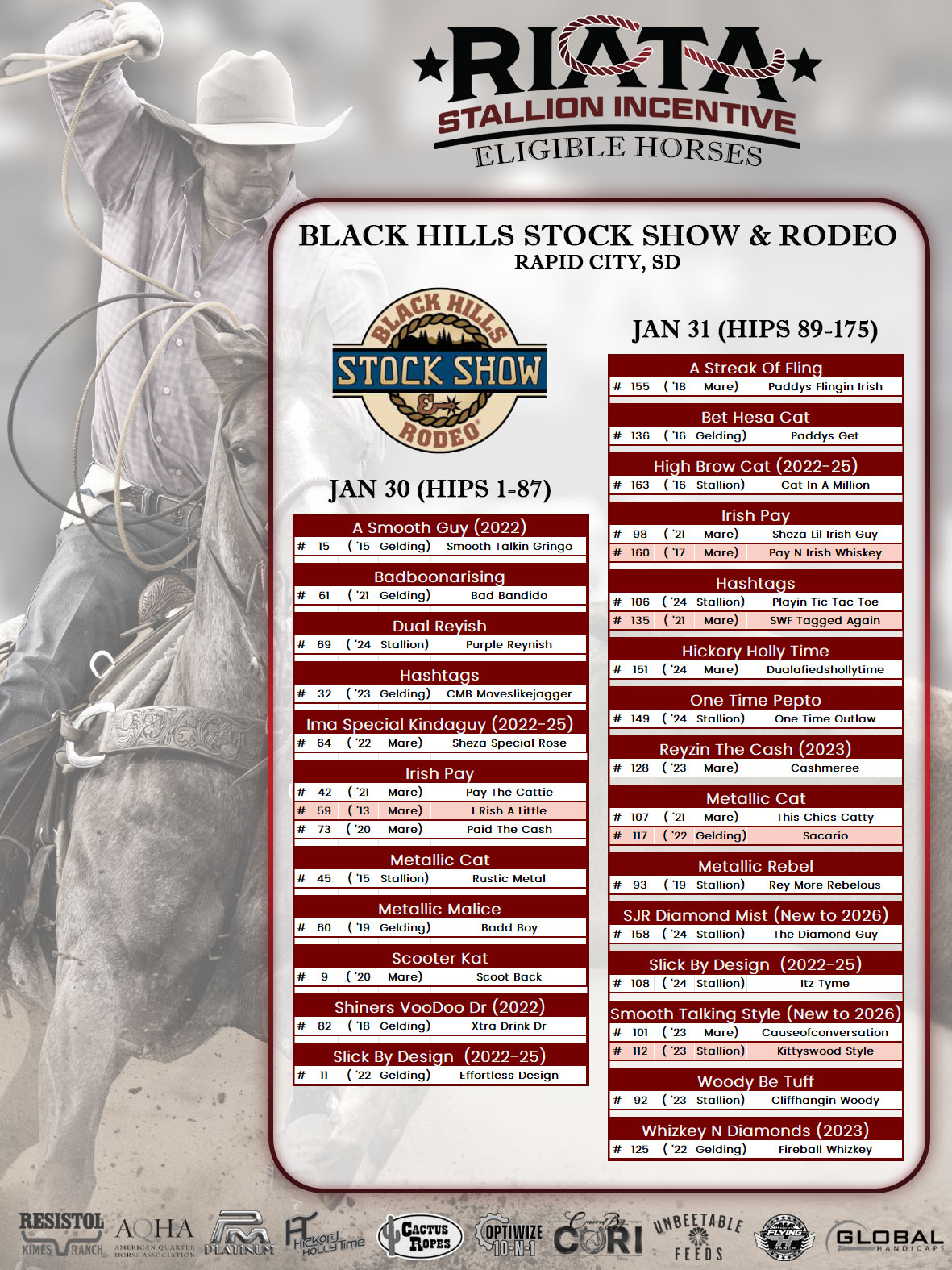 Event Ad for Black Hills Stock Show & Rodeo Horse Sale
