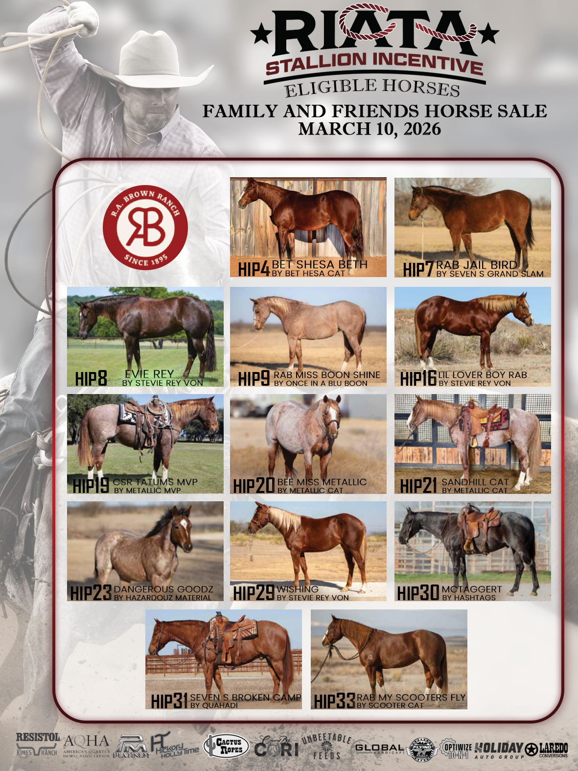 Event Ad for Family and Friends Horse Sale