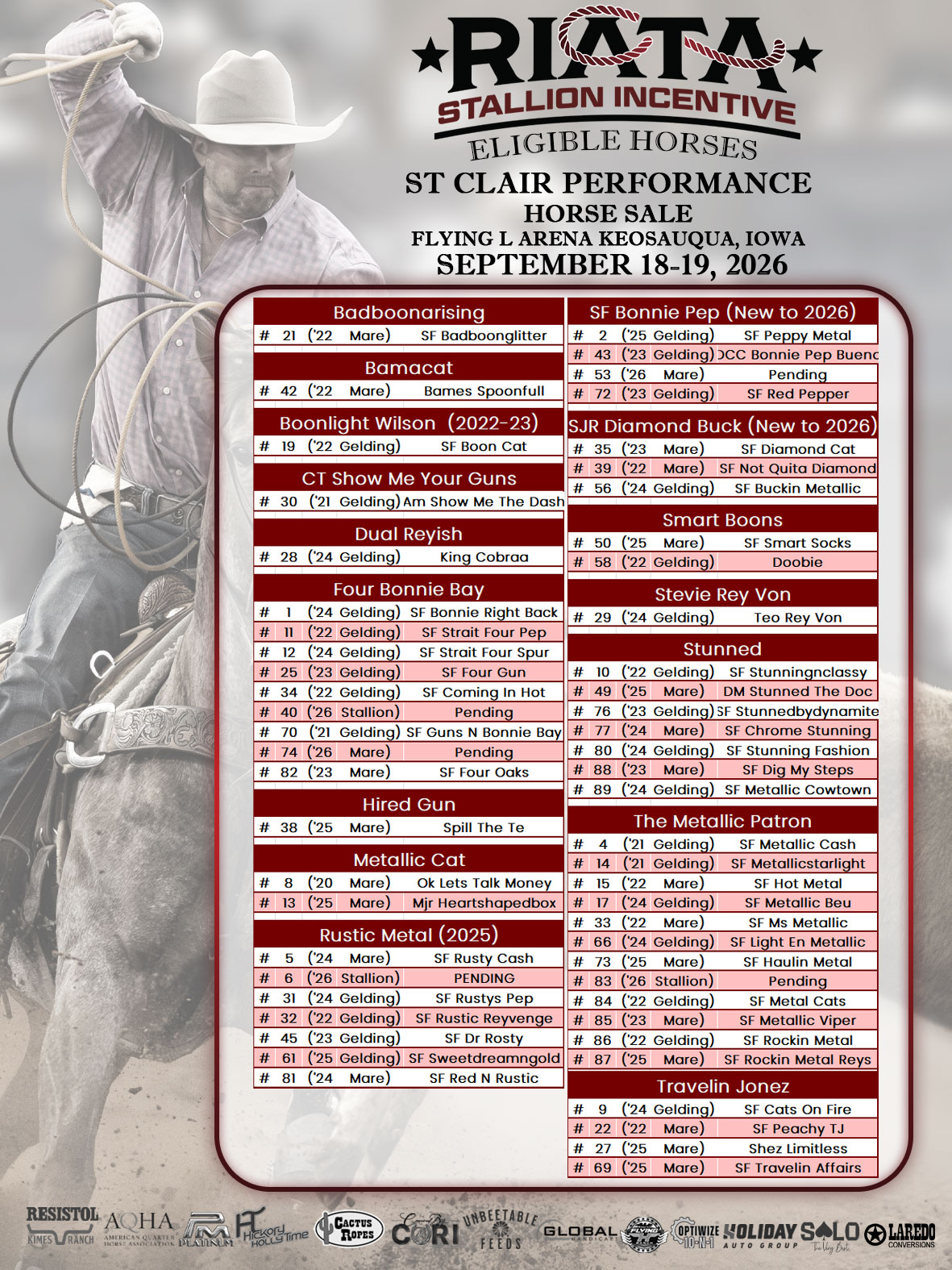 Event Ad for St Clair Production Sale